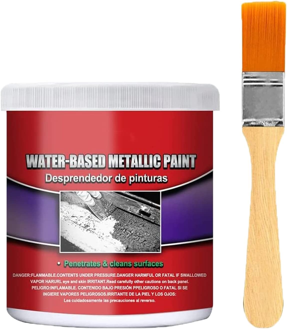 Londonsunny Rust Remover, Water-based Metal Rust Remover, Metal Rust Remover Water-based Metallic Paint Rust, Londonsunny House Frame Rust Remover, with Brush (100g)