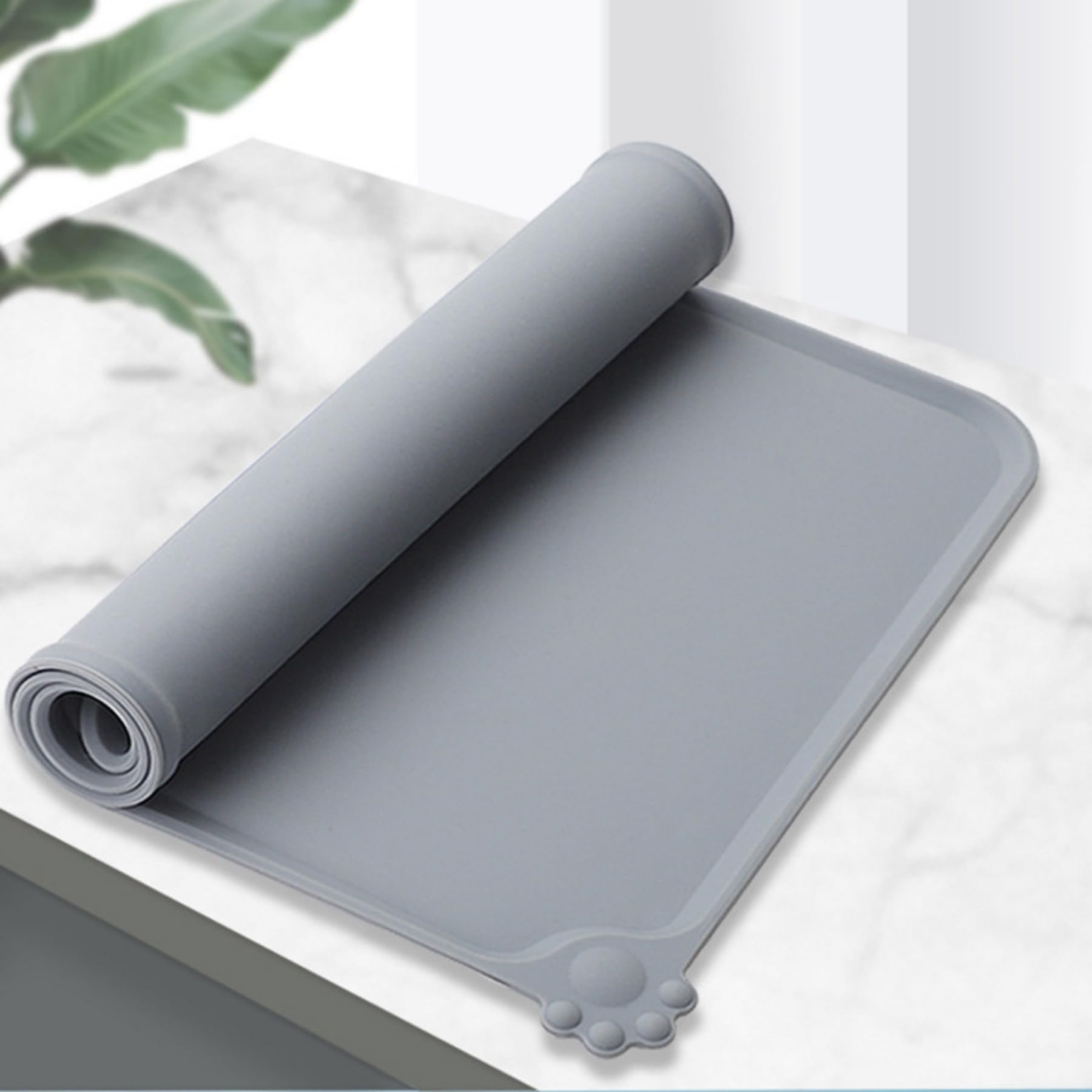 2er Set Silikon-Fressmatten Für Haustiere - Rutschfeste, Wasserdichte Futtermatte Mit Rand 48x30 Cm