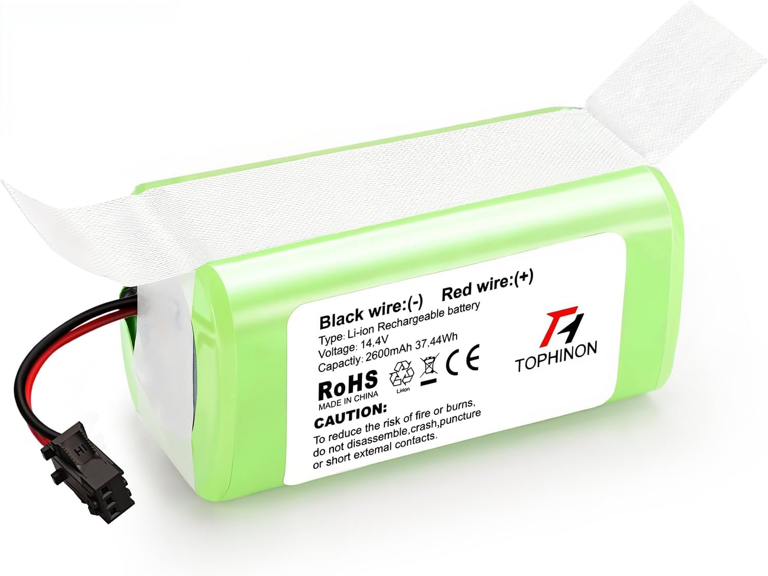 HT TopHinon 14.4 V 2600 mAh Li-ion Replacement Battery for Ecovacs Deebot N79 N79S DN622, Eufy RoboVac 11,11S, 11S MAX, 12, 15C, 15C MAX, 25C, 30, 30C, 35C, Conga Excellence 990 950 1090 G10 HyHybrid,