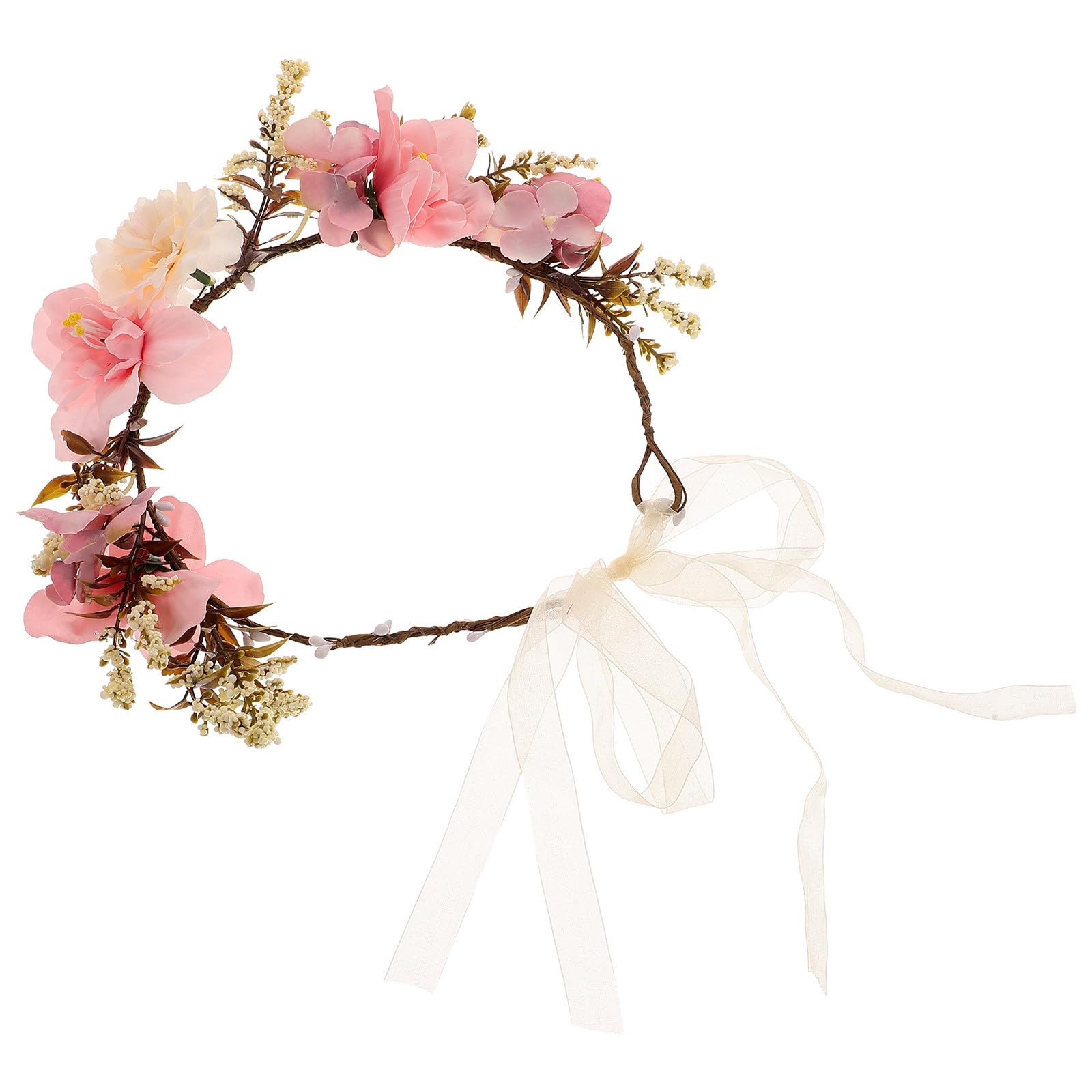 TEHAUX Bandeau Floral de Mariage Délicat en Tissu Confortable Couronne de Cheveux pour Filles pour Séances Photo et Fêtes de Performance