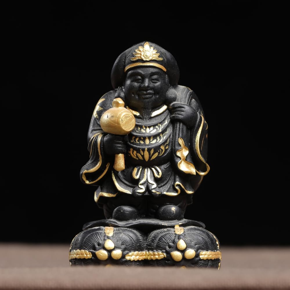 Amazon｜木彫り 仏壇仏像 置物 仏像 恵比寿様 開運招福七福神 恵比寿