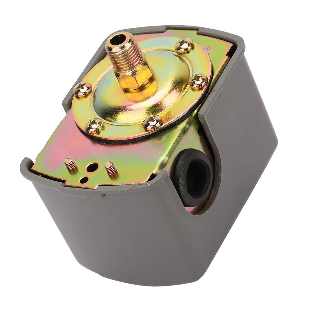 Jadeshay Interruptor de Presión,0.8-5.0bar Bomba de Agua Regulador de Presión 110V-230V Interruptor de Control de Presión con Doble Resorte Ajustable y Poste G1/4",Presostato Bomba Agua para Riego