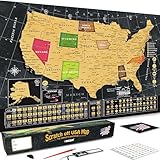 OVANTO The exclusive 17x24” Scratch off Travel Map designed from scratch for people requiring more! the only United States map with super easy scratch foil & tons of extra features