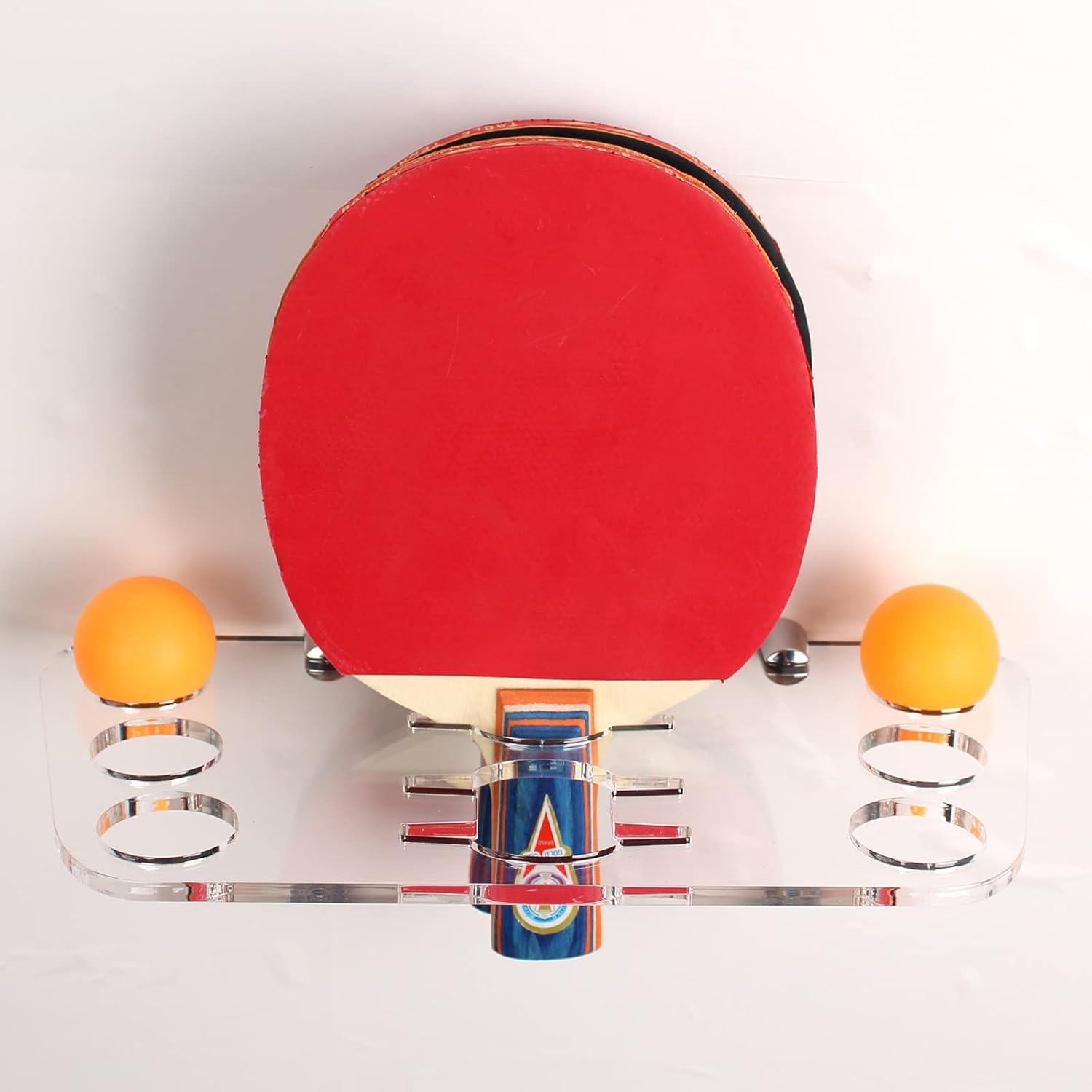 Acrylic Wall-Mounted Ping Pong Paddle & Racket Holder | Table Tennis Bat Display & Storage Rack Stand | TT Racket Ball Holder – Includes Hardware-image-4