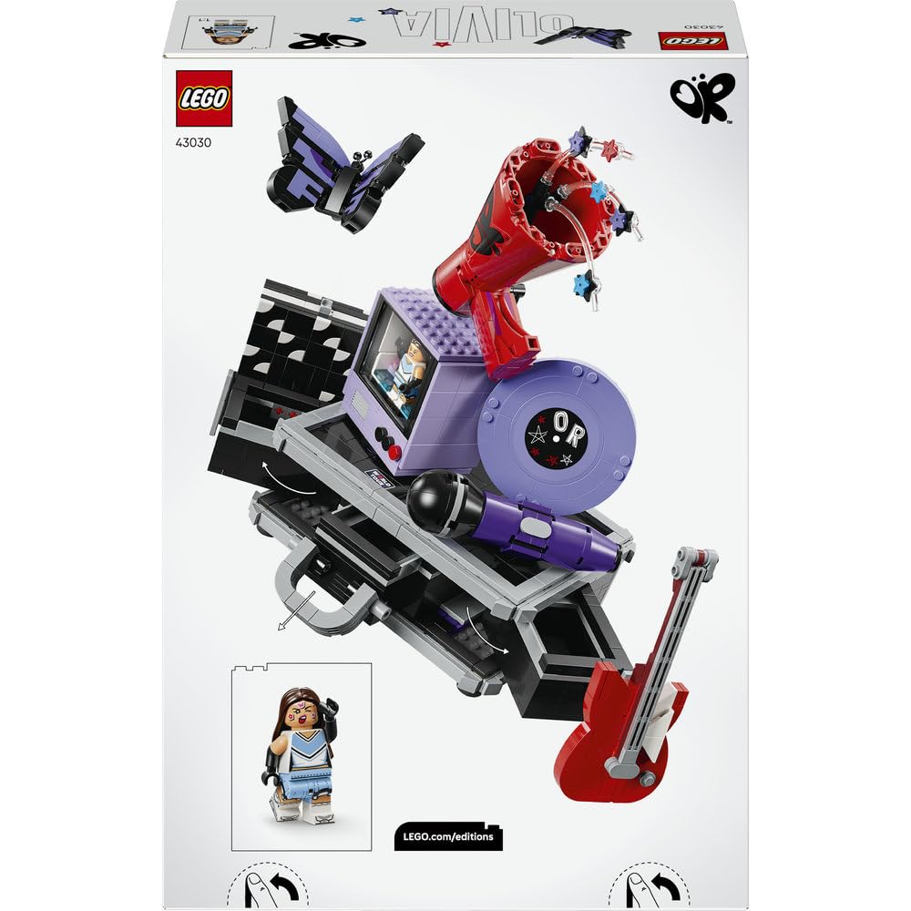 LEGO Editions Skrytka Olivii Rodrigo 43030 | Muzyczna dekoracja, zestaw klocków dla dzieci, prezent dla fana muzyki pop, dla dziewczynek i chłopców 10+, 1085 elementów