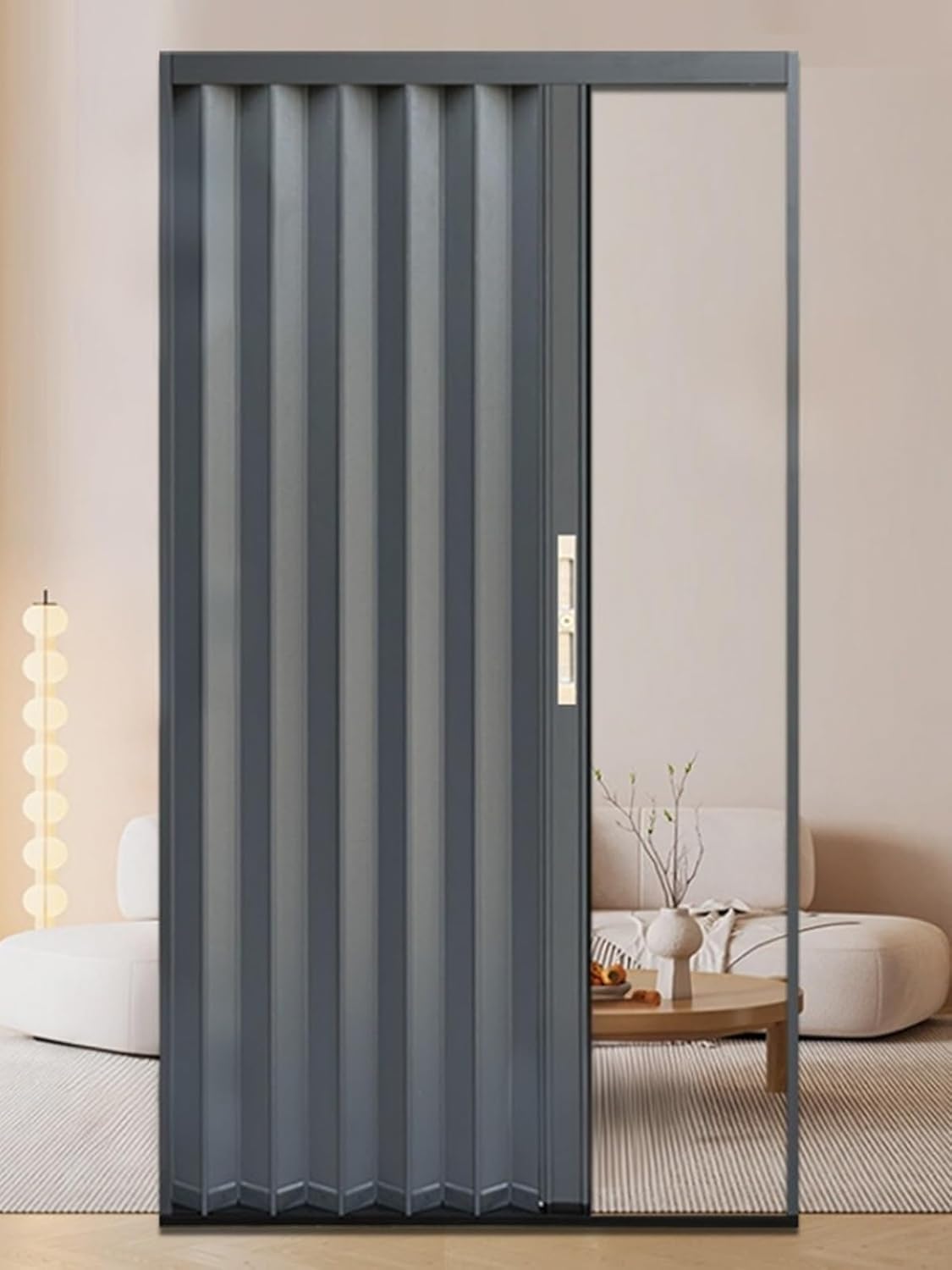 AVLLSO Internal Doors Aluminium Folding Accordion Door for Bathroom Toilet Kitchen Doorway, Space Saving ﻿(H 180cm,W 90cm)