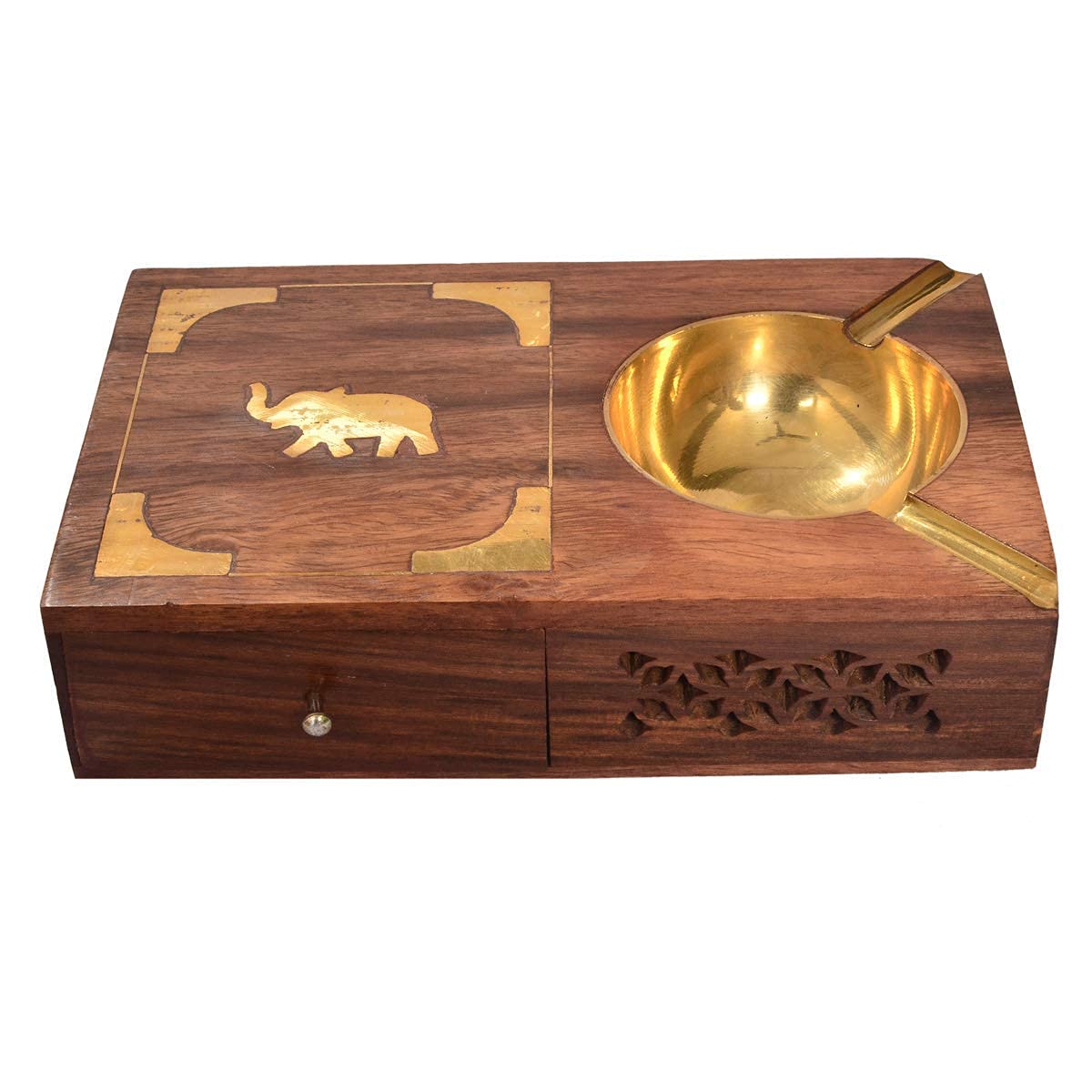 Wooden Ashtray for Cigarette with Lid | Cigarette organizer | Ashtray with Cigarette Storage Case Box | Ashtray with Cigarette Storage Case Box Drawer-image-25