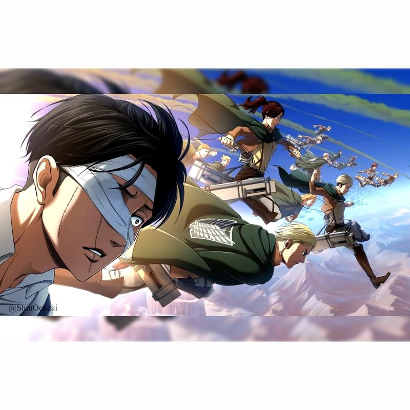 Image of POSTER WALLAH Attack On Titan Anime Poster for Home Office and Student Room Wall | Aesthetic Poster | Wall Decor ATCKONTTN01 (18X12 inch)