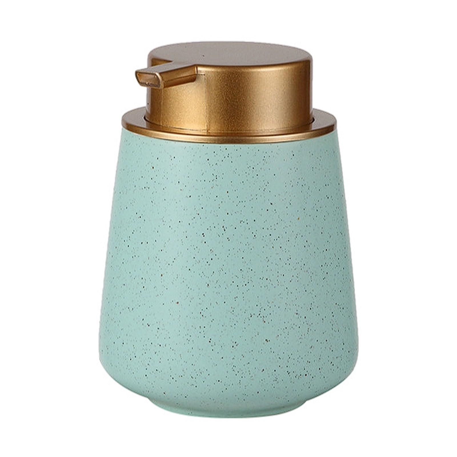 Ceramic Soap Dispenser Tapered Design, Stable Base, Countertop Manual for Kitchen Shampoo Body Wash(Gr�n)