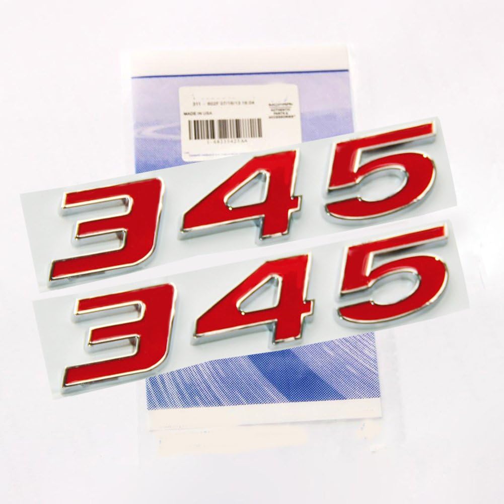 Yoaoo 2X Red OEM 345 Emblem Badges Alloy 3D Logo Replacement for 300C (2Red)
