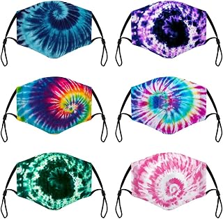 6 Pack Cloth Face Masks for Adults, Adjustable Washable Reusable Women Men Fashion Face Protection Cover