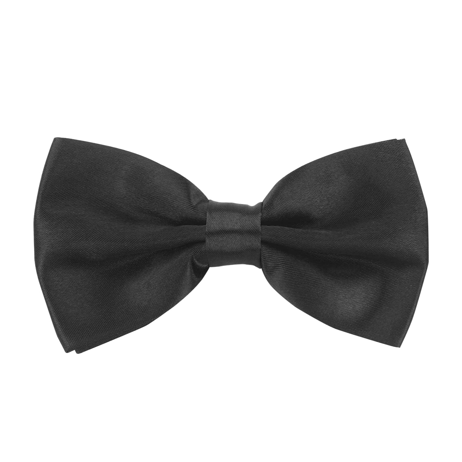 BOROLAElegant Pre-tied Adjustable Men's Bow Tie for Men Boys, Black, Medium