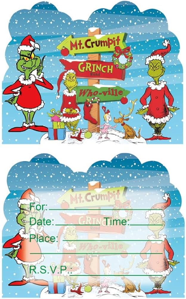 amazon-com-jlemon-christmas-party-grinch-invitations-card-holiday-christmas-post-card-christmas-ornament-invites-parties-xmas-invitation-card-new-year-party-supplier-favor-home-kitchen for Free Printable Grinch Invitation Template Amazon.com : Jlemon Christmas Party Grinch Invitations card holiday Christmas post card Christmas Ornament Invites Parties Xmas invitation card New Year Party supplier Favor : Home & Kitchen for Free Printable Grinch Invitation Template
