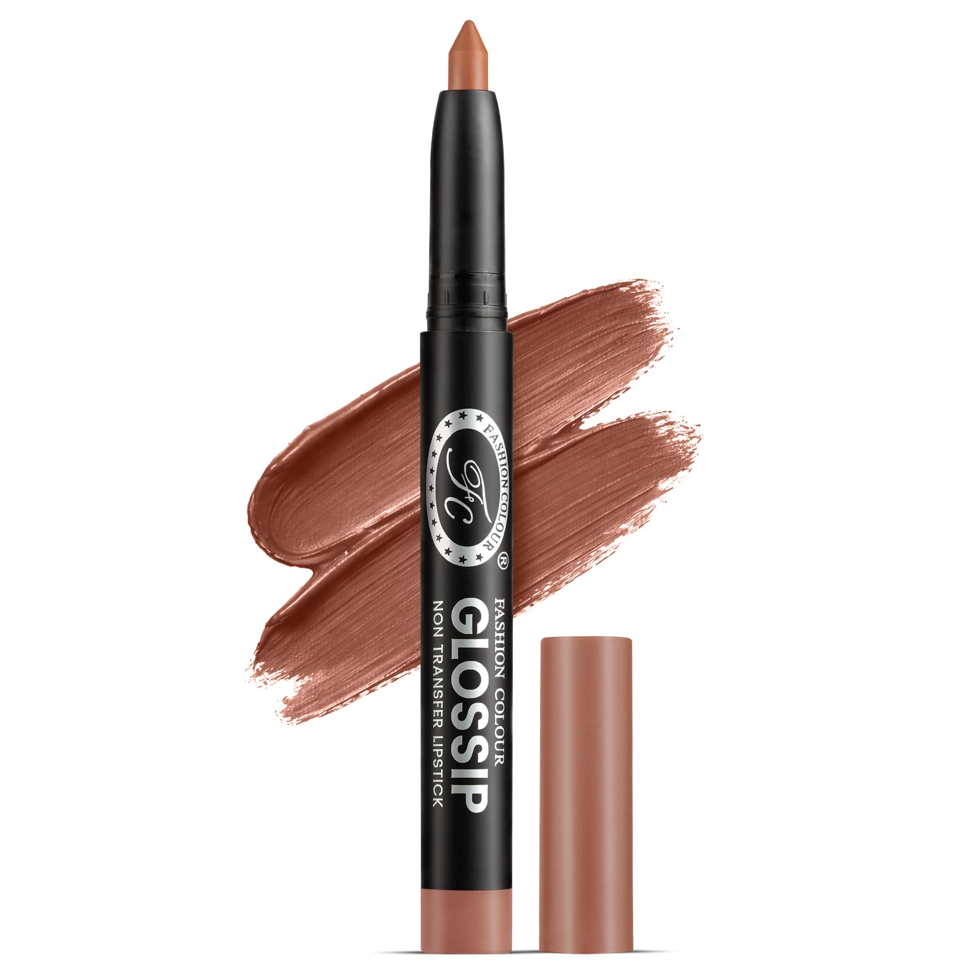 Fashion Colour Glossip Non-Transfer Lipstick | Long-Lasting 12 Hours Stay | Retractable Lip Crayon | One Swipe Application | Available in 19 Vibrant Shades (Toffee)-image-22