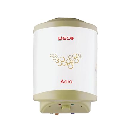 DECO Aero Storage Water Heater | Glasslined Tank | 5 Star Rated | 7-Year Warranty on Tank | 3 Year Warranty on Element | 2 Year Warranty on Product | Multifunctional Valve (15, Curved, 1, DECO-104)