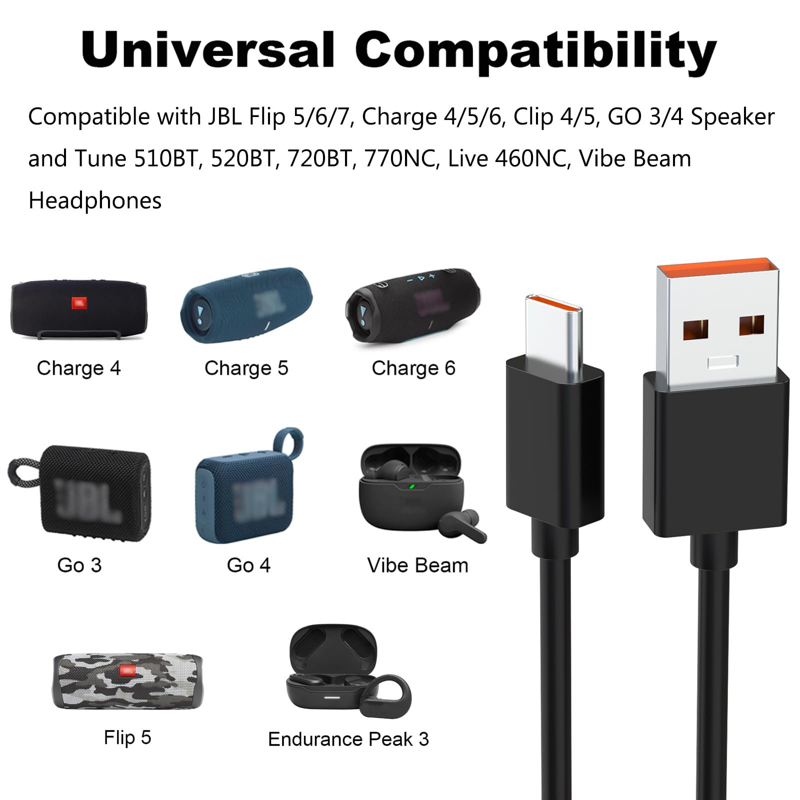 Amazon.co.jp: Arzweyk USB C充電ケーブル JBL Flip 7/6/5、Charge 6/5