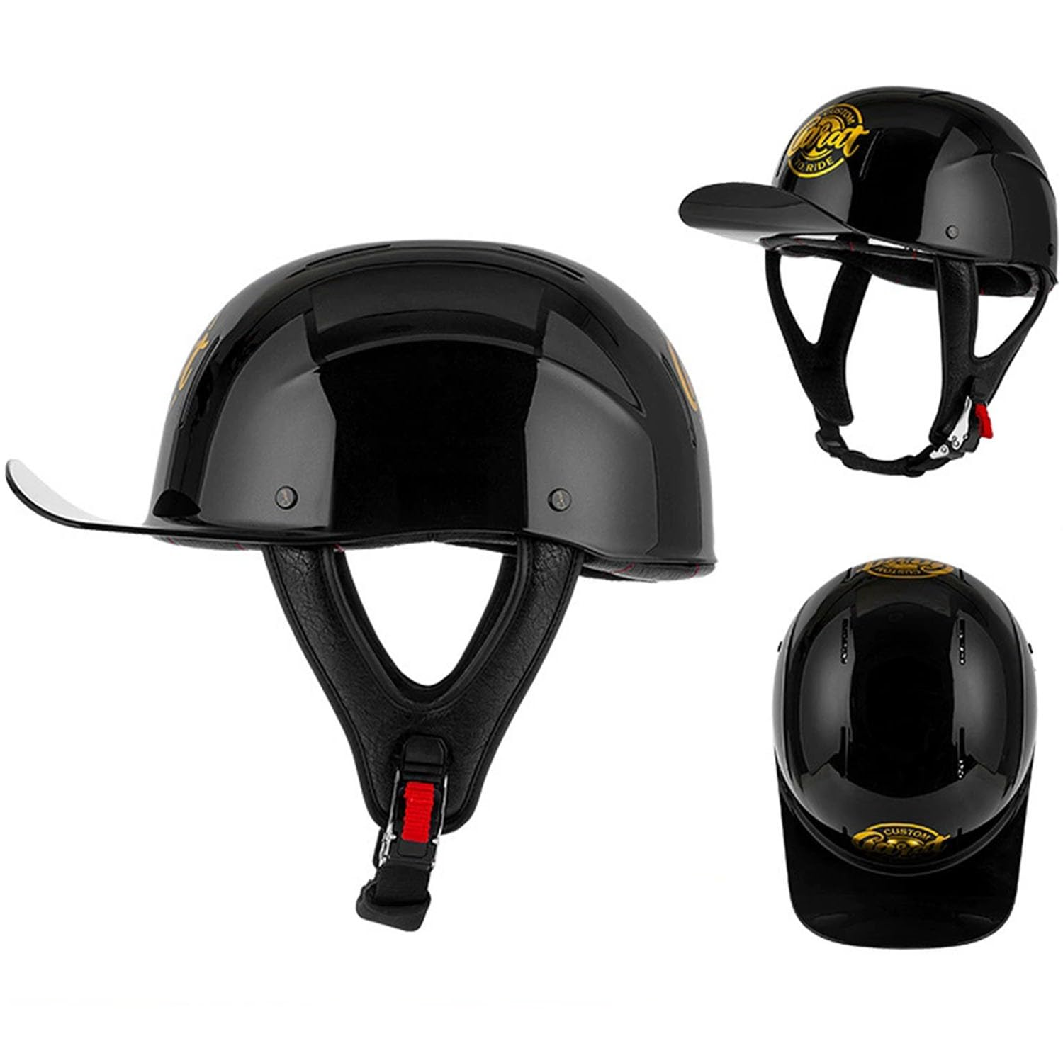 Demi Casque Moto Jet pour Hommes Femmes Casques De Baseball Moto Demi Casque Scooter Ouvert Casques Bol Moto ECEDOT Homologué pour Street Bike Scooter Mobylette Cruiser