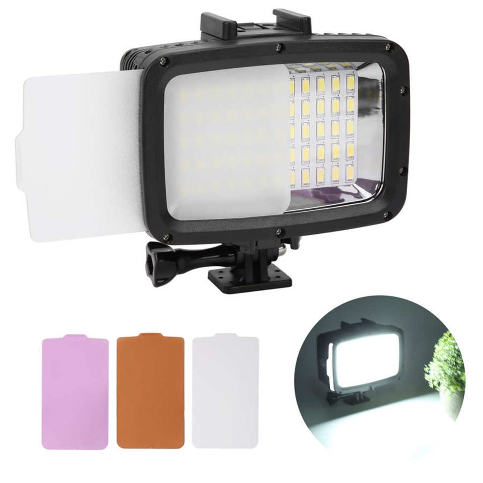Luce riempimento video impermeabile 40M, supporto per luci