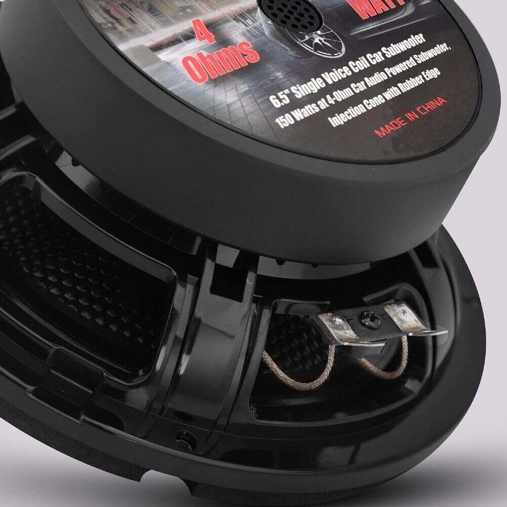 Kit Set para Pyle PLMW63 1 subwoofer 16,5 cm 165 mm 6,5" diámetro, 75 vatios rms 150 vatios máx, Bobina móvil Simple, impedancia 4 Ohm, 91 db, suspensión de Goma, Maletero de Coche, 1 Pieza