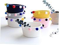 Vista 9 de ibasenice Cesta de cuerda de algodón cestas de almacenamiento de estilo nórdico organizador de escritorio gris