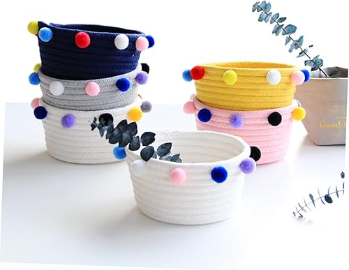 Miniatura 9 de ibasenice Cesta de cuerda de algodón cestas de almacenamiento de estilo nórdico organizador de escritorio gris