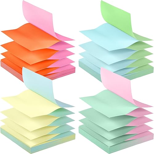16 blocs de notas emergentes de 3 x 3 pulgadas, 8 colores pastel, 2 colores por bloc, almohadillas de notas autoadhesivas, 100 hojas, notas