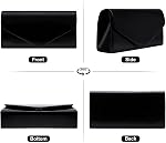 Larcenciel Clutch Purse for Women, Leather Evening Bag with Chain Strap, Elegant Envelope Party Bags Ladies Handbags