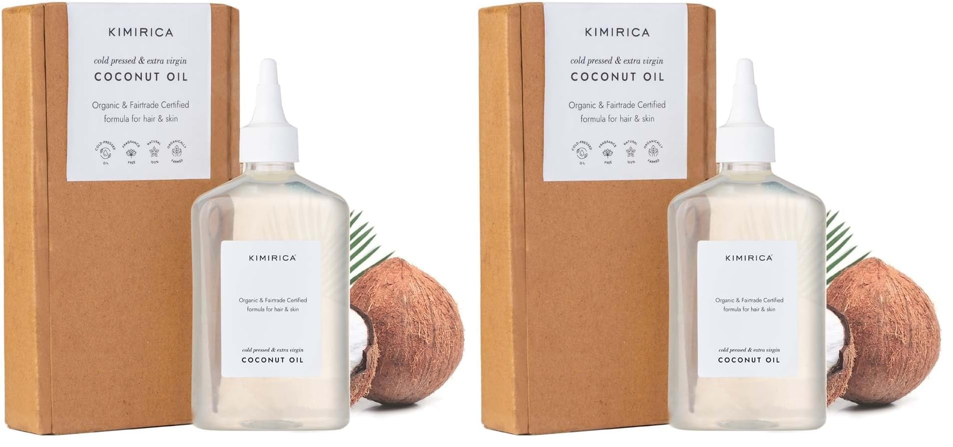 Kimirica 100% Pure Coconut oil | Extra Virgin, Organic and Cold Pressed | Natural Nourishment For Hair, Face, Skin & Massage | Rich in Vitamin E & Fair-trade certified | 270 ml (Pack of 2)-image-12