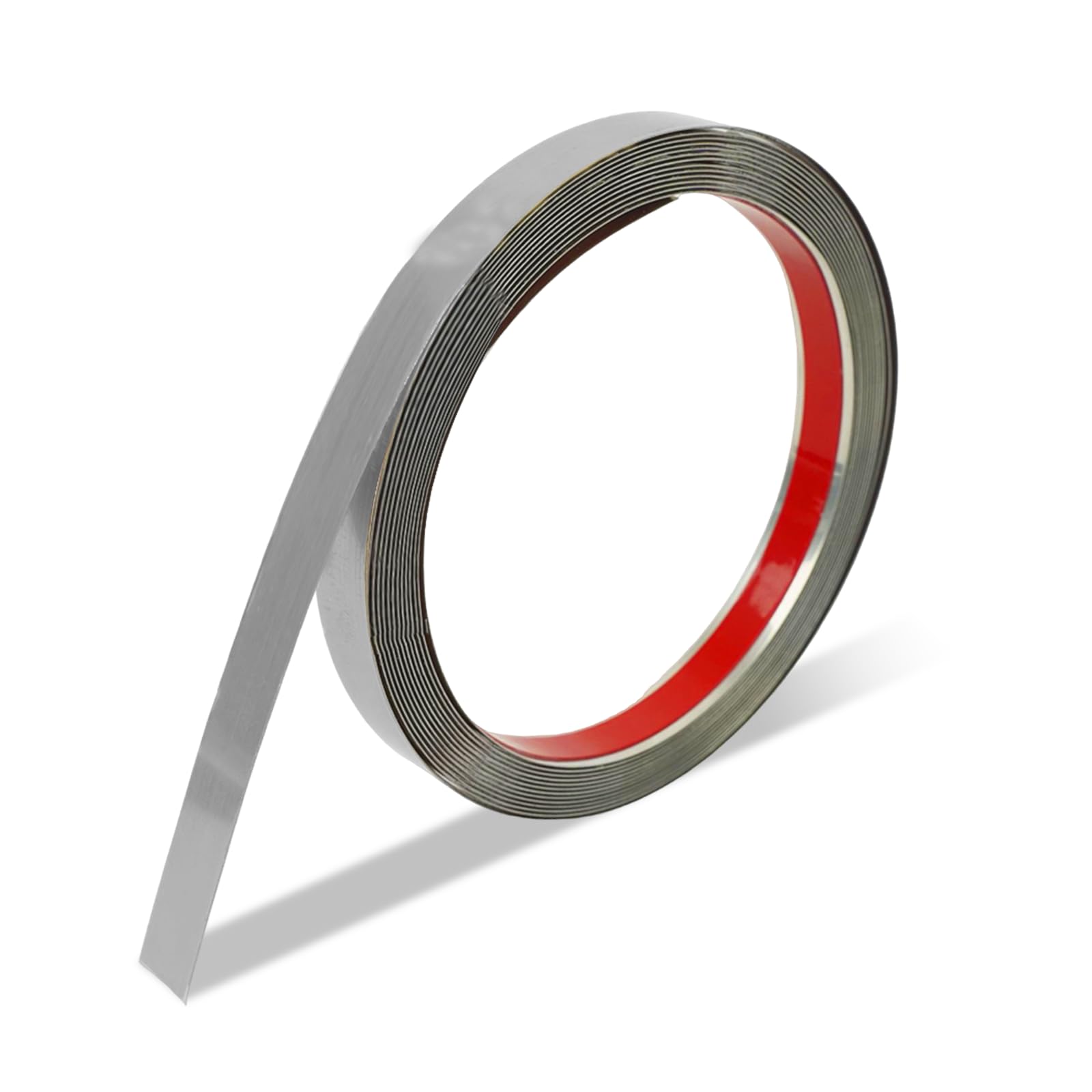 Self-Adhesive Metal Strip, Stainless Steel Silver Decorative Strips, 5 m Long, 1.5 cm Wide for Edge Protection Wall, Door Frame, Tiles