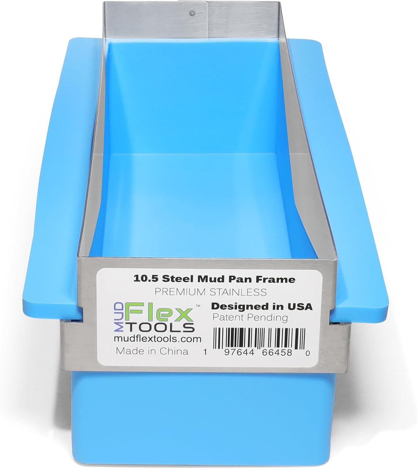 10.5 Ez Clean Flexible Drywall Mud Pan Soft Silicone with Stainless Steel Mud Pan Frame Attachment