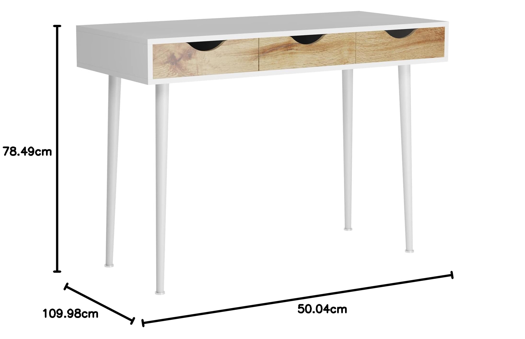 sogesfurniture Schreibtisch Computertisch Modern mit 3 Schubladen, Make-up Schminktisch, Schreibtisch Arbeitszimmer Schreibtisch für Home Office, Schminktisch