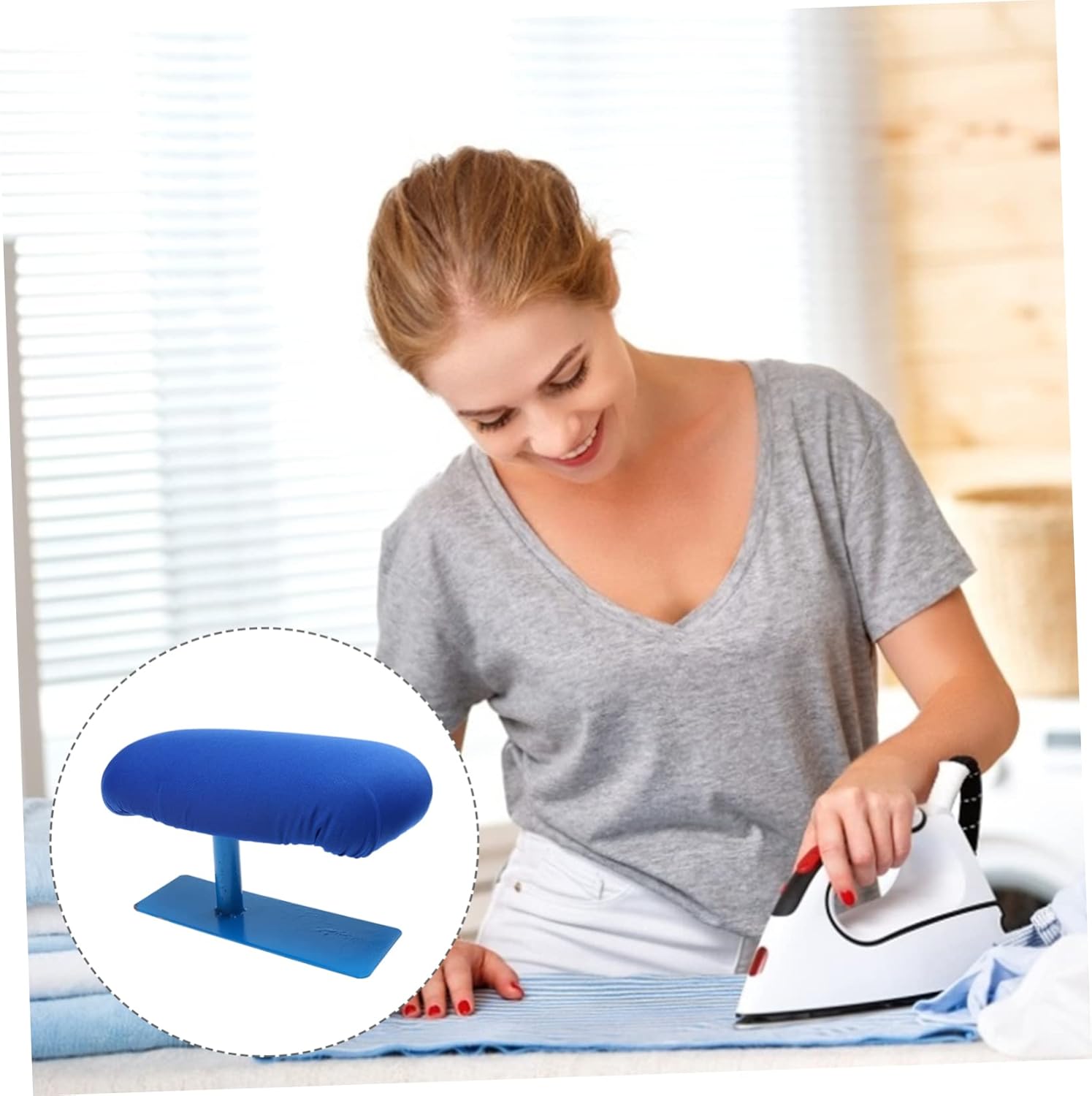 Ciieeo Metal Long Arm Ironing Board for Clothes Compact Ironing Table for Household Use for Dry Cleaning Space-Saving Design