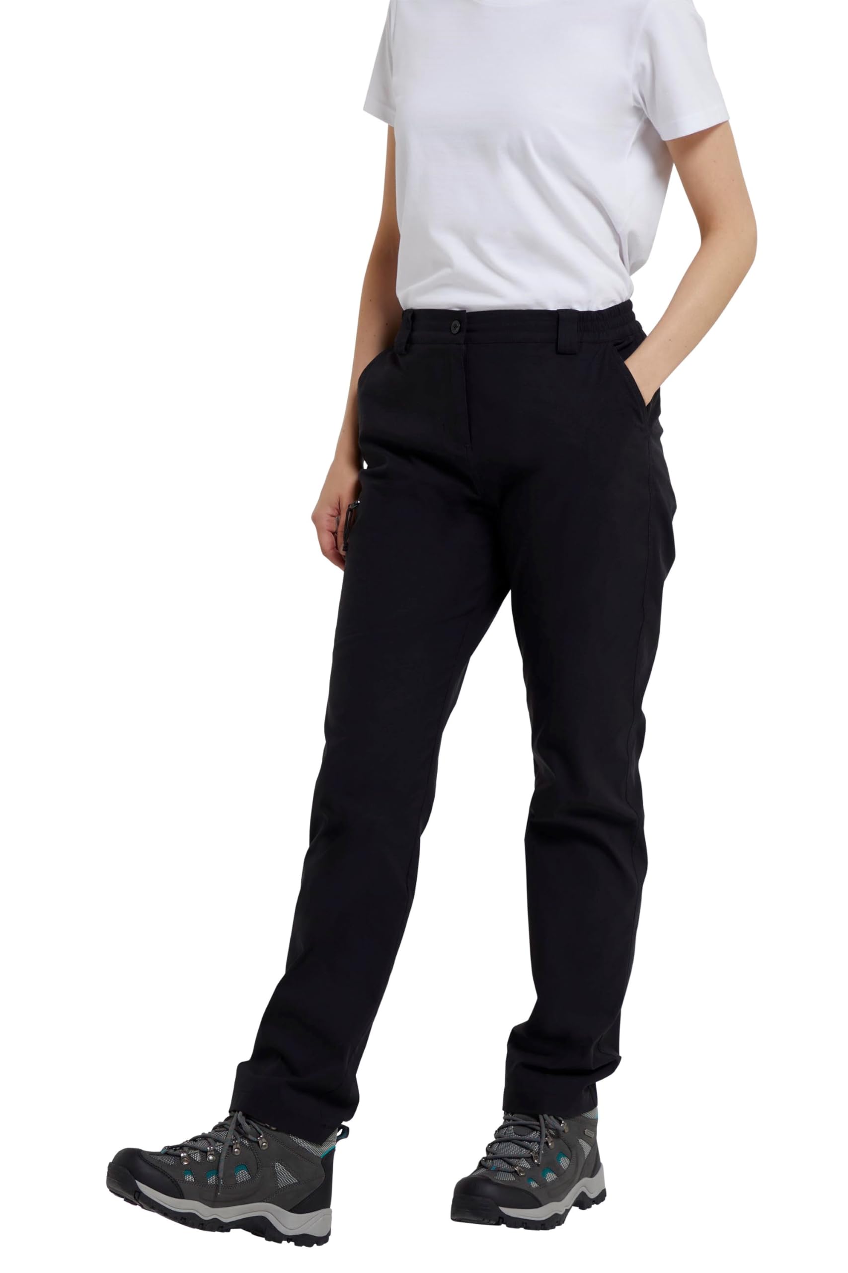 Mountain Warehouse Women's 'Hiker Stretch' Quick Drying UV Protection Trousers in Black | Size: 8