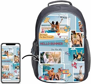 my fav 30L Customized Laptop Backpack | Printed Personalised Bag for Corporate, School, College, Sports | Ideal for Gift | Bag with Photo | photo wala bag for Kids and Adult | Gray-picture-12