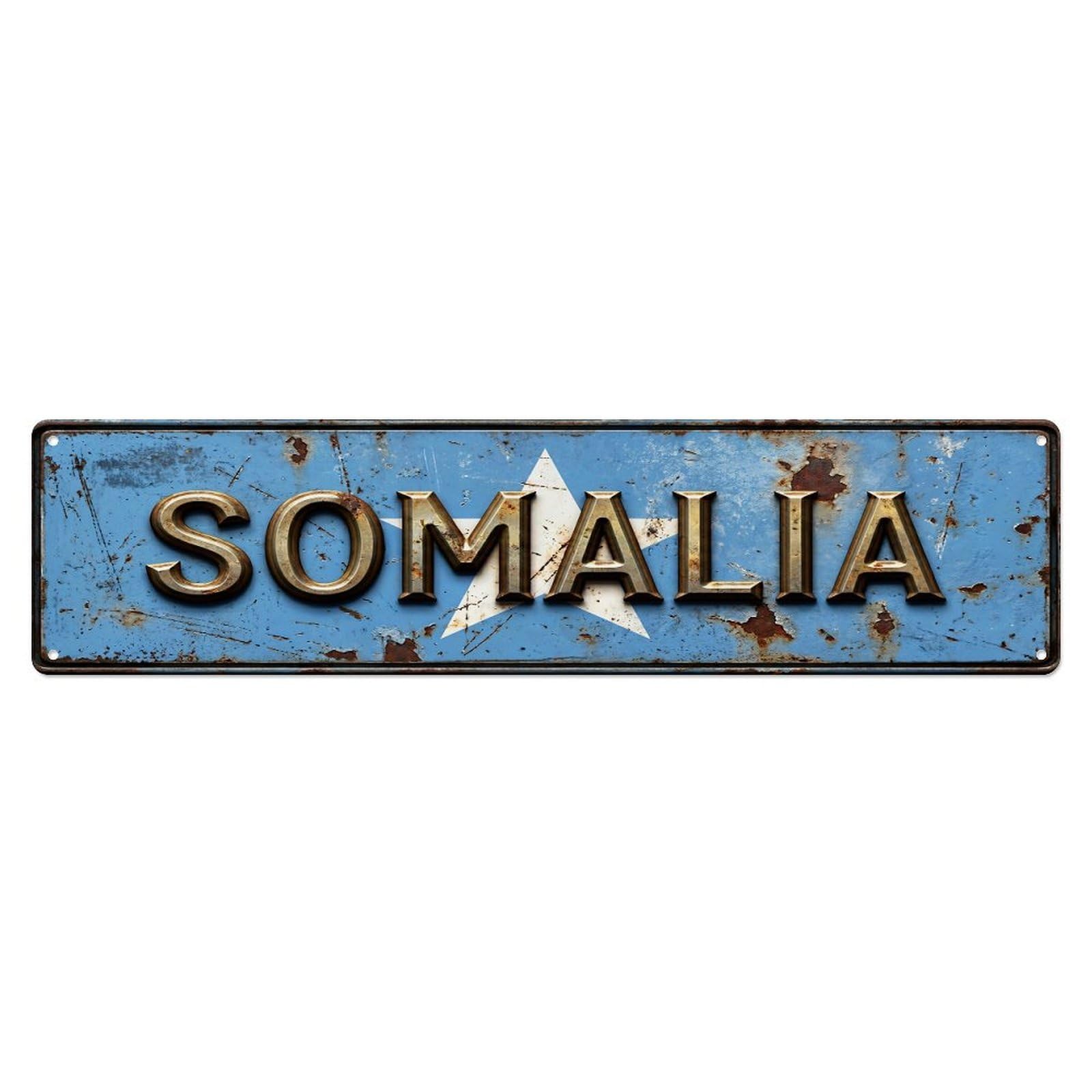 Vintage Somalia Flag Pattern Metal Tin Sign