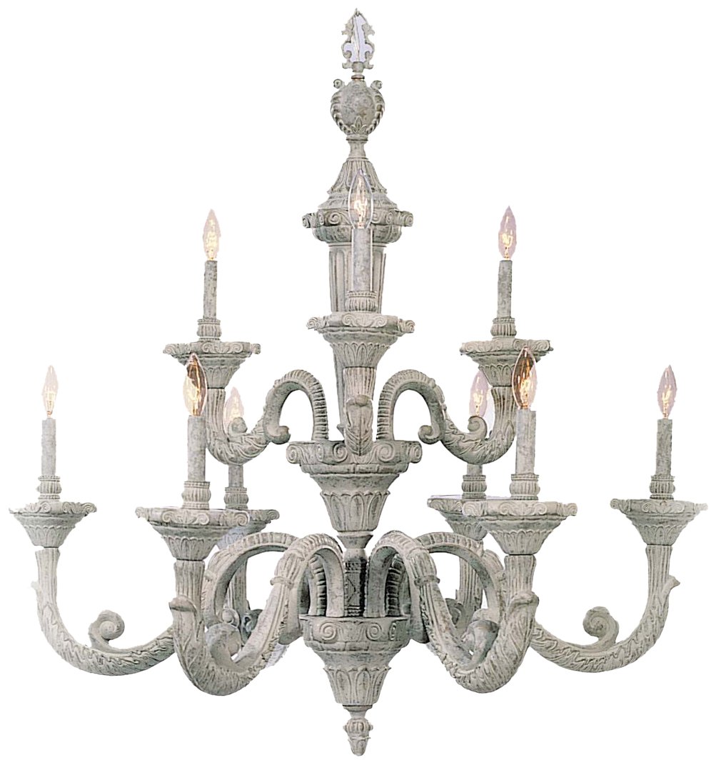 Volume Lighting V3689-11 Manchester 9 Light Castle Chandelier, Beige