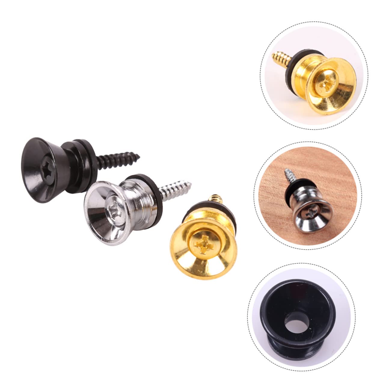 Abaodam 18pcs Guitar Strap Lock Pins Bass Straps Lock for Acoustic Electric Bass