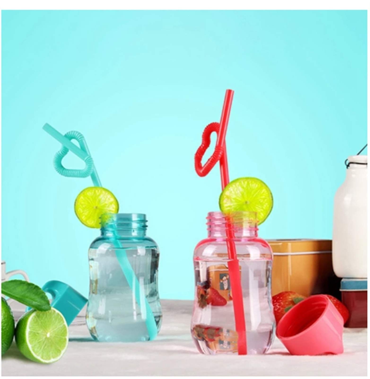 Mini Bottiglia d'Acqua a Forma di Cartone Animato in plastica My Kids Bottiglia per Bevande in Cristallo Shaker per proteine Sportive Portatili Tazza per Mano in Corda per Studenti 180ML