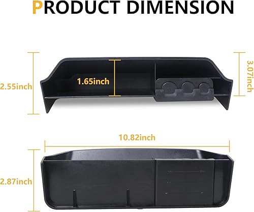 Miniatura 9 de RERPRO Bandeja organizadora de consola central, compatible con Ford F150 2021 2022 2023, accesorios interiores debajo del salpicadero, contenedor de