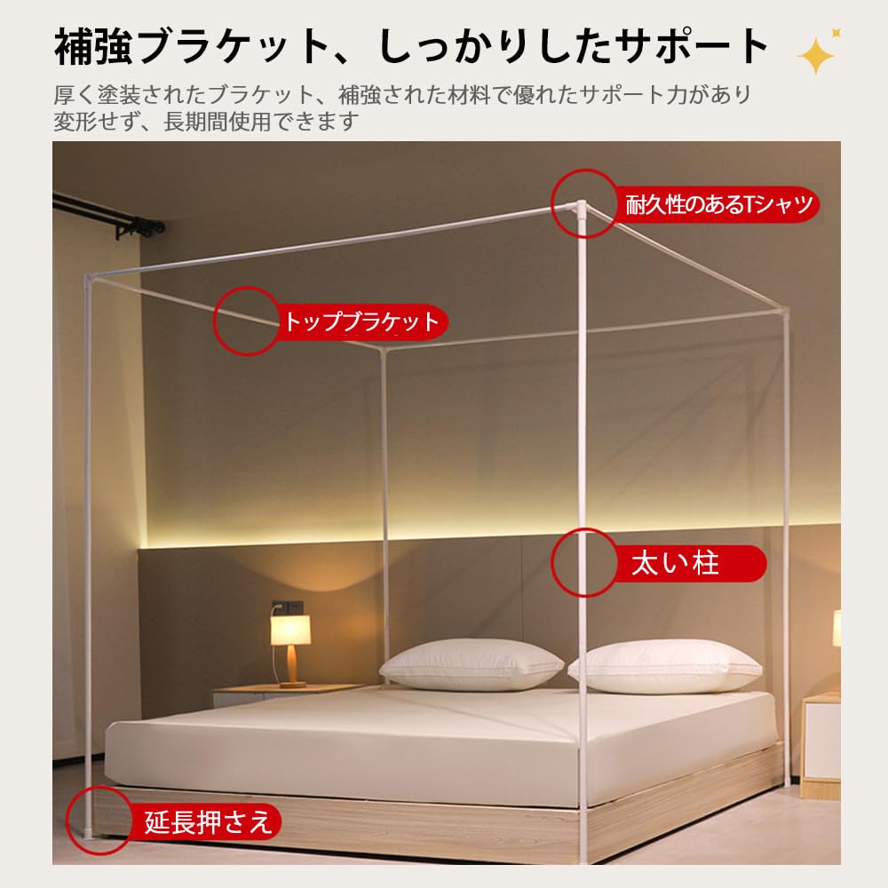 Amazon｜SOLLENT 家庭用蚊帳 高暗号化糸付き床置き防塵トップ