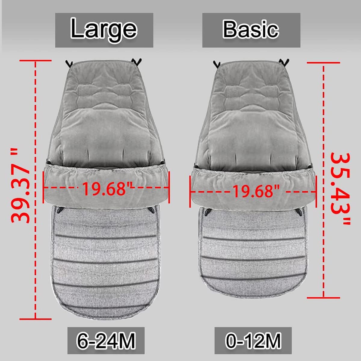 Cosytoes Voetenzak, Fairy Baby waterdicht en winddicht, CosyToes met fleece gevoerd, universele fitting voor kinderwagens, kinderwagens, kinderwagens, buggy (grijs-kristal fluweel