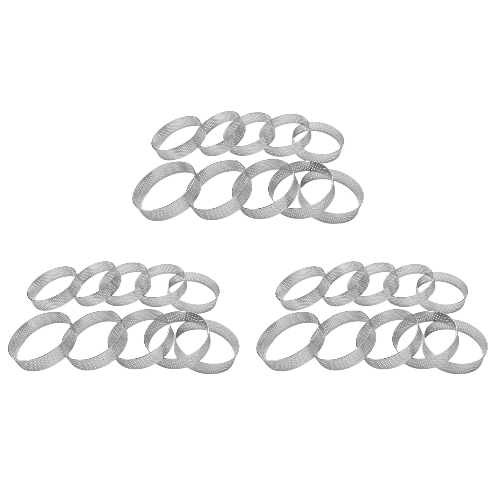 Anneau de Mousse à Gâteau Perforé en Acier Inoxydable 8 cm lot de 30 pièces pour pâtisserie