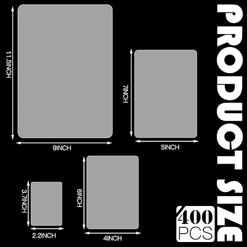 Miniatura 2 de Paquete de 400 bolsas de laminación térmica transparentes de 3 mil hojas de laminación de papel de plástico, 9 x 11.5 pulgadas, 5 x 7 pulgadas, 4 x
