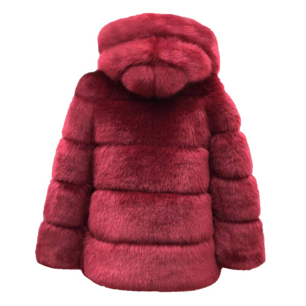 Generisch Fleecejacke Damen Pullover Jacke Jacke fax Winter Kapuzenweibchen warme Oberbekleidung dickes Damenmantel