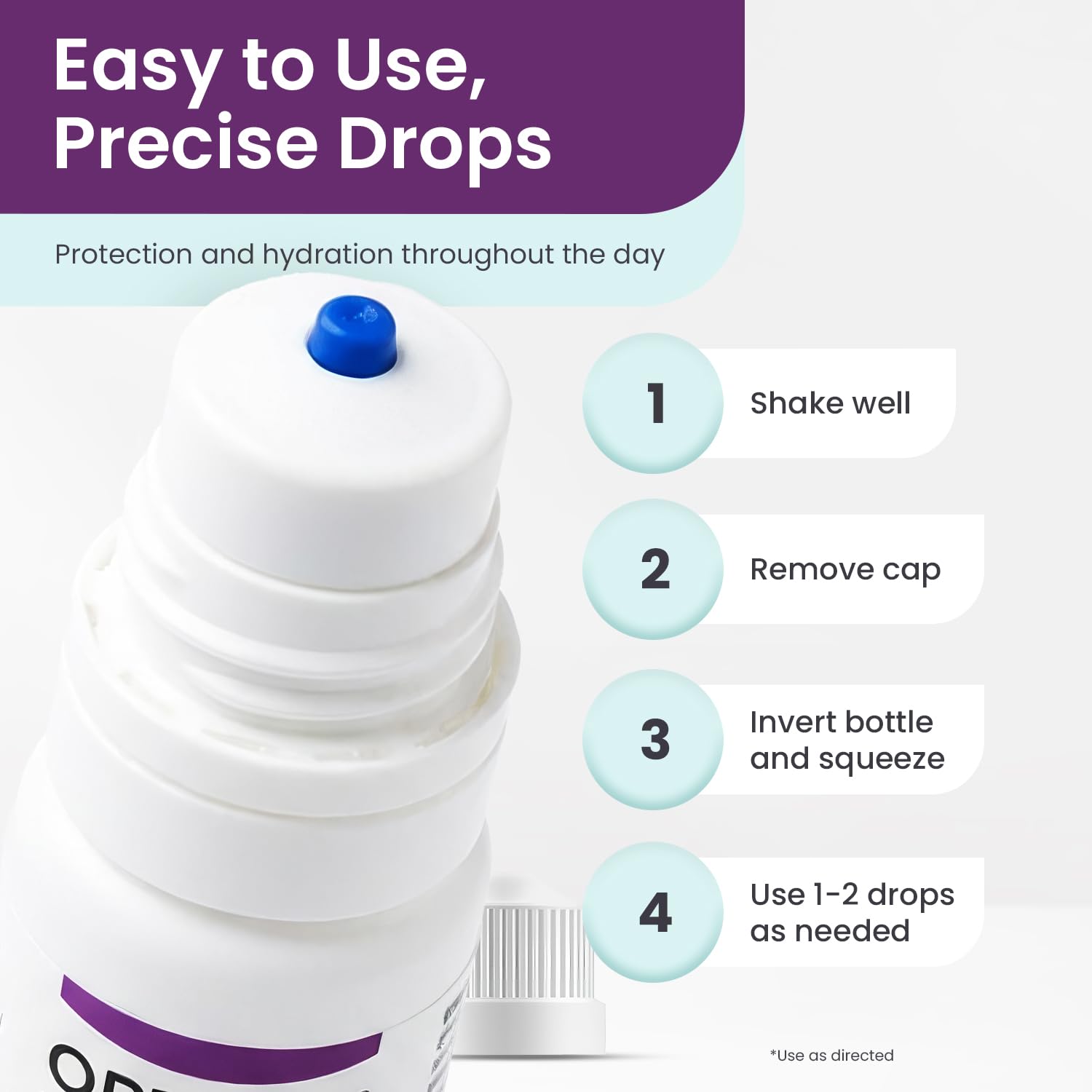 OPTASE Dry Eye Intense Drops - Preservative Free Eye Drops - Multidose Bottle - Step 3 Hydrate - .33 fl oz, 300 Doses — Amazon image 6