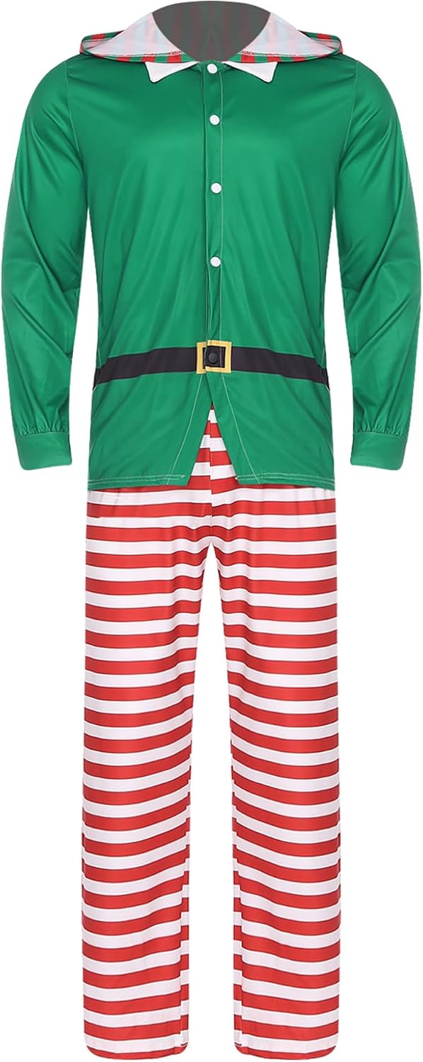 Mens 2 Pcs Family Christmas Pajamas Set Holiday Matching Pjs Sleepwear Cosplay Party Outfits