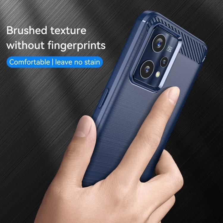 Image of NPRC Hybrid Ultra Slim Protective Case TPU Non-Slip Carbon Fiber Texture Shockproof Case Cover for realme 9 pro Plus - Blue