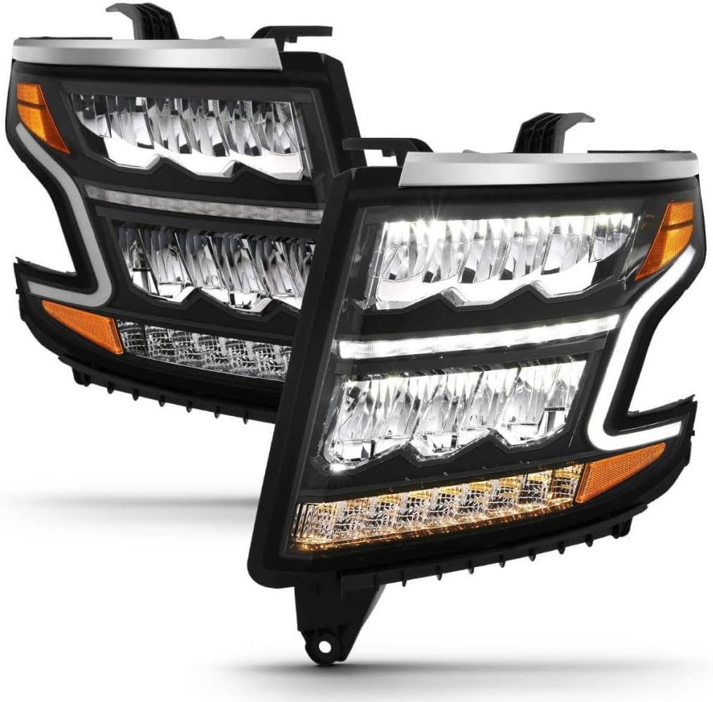 KarParts360 ANZO For Chevy Tahoe 2015-2020 Headlights LED Light Bar Style Black | 111478