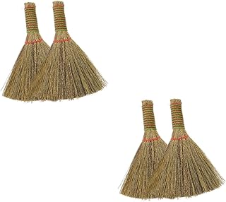 FOMIYES 4 Pcs Kitchen Cleaning Broom Cleaning Straw Broom Vietnamese Broom Desk Cleaning Brush Vintage Broom Mini Brooms Essential Oil Funnel Kit Child Car Miscanthus Diffuser