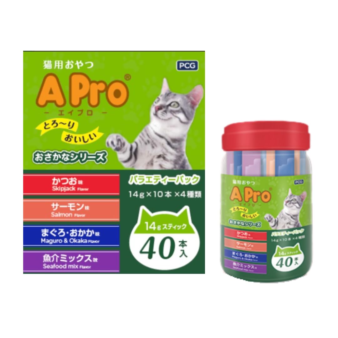 A Pro エイプロ 猫用のおやつ 40本×6個セット Amazon.co.jp: A pro エイプロ 猫用おやつ バラエティ まぐろ かつお